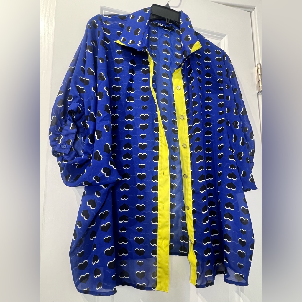 Heart Pattern Button Down